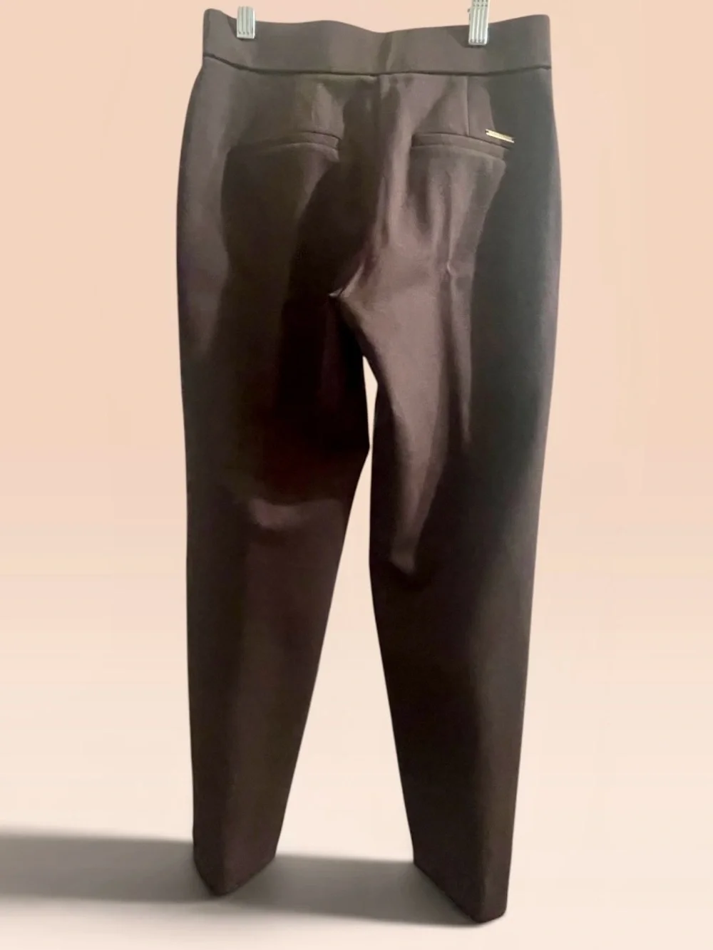 Michael Kors Chic Brown Slim Ankle Pants Size XS Gold Zip Detail
